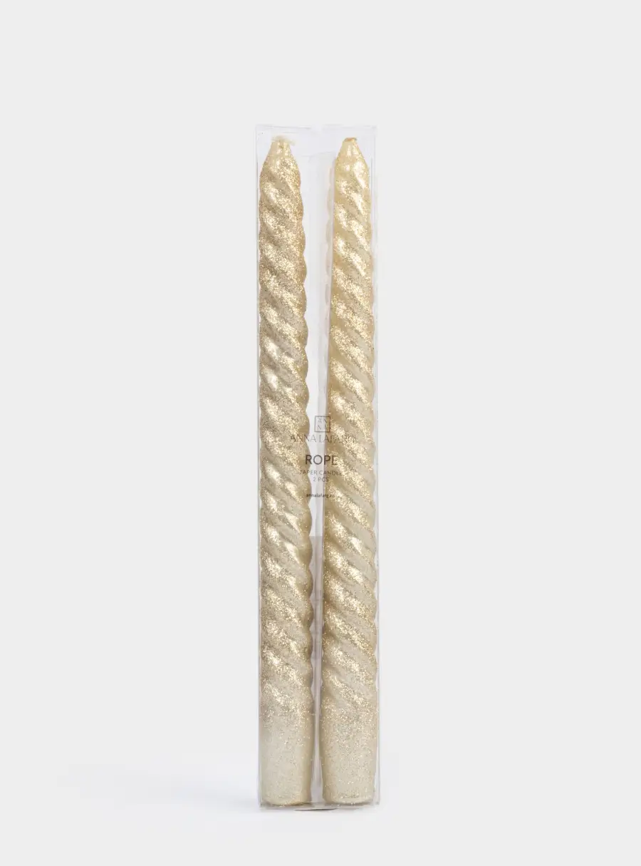 Свеча, 25 см, 2 шт, тонкая, шампань, Rope ,image-1