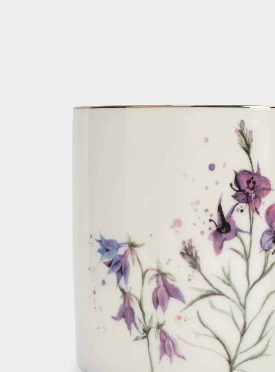 Кружка, 380 мл, фарфор F, белая, с золотистым кантом, Колокольчики, Giardino ,image-2