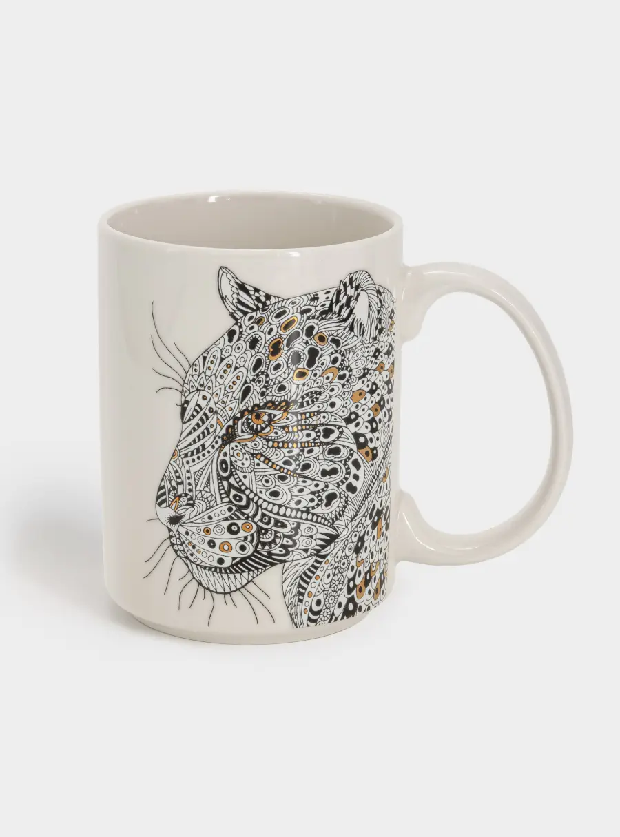 Кружка, 500 мл, фарфор N, белая, Леопард, Wild ,image-0