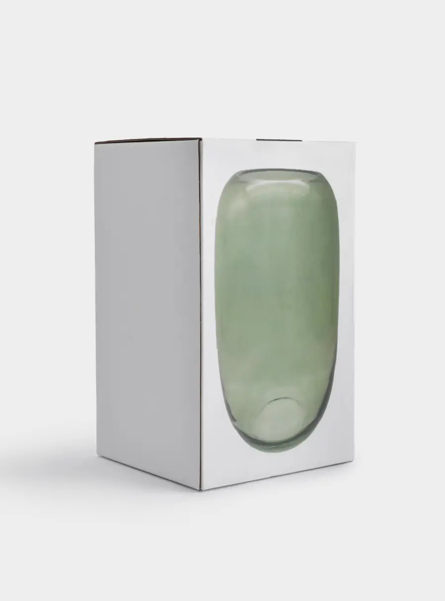 Ваза для цветов, 26 см, стекло, зеленая, Serenade, image-6