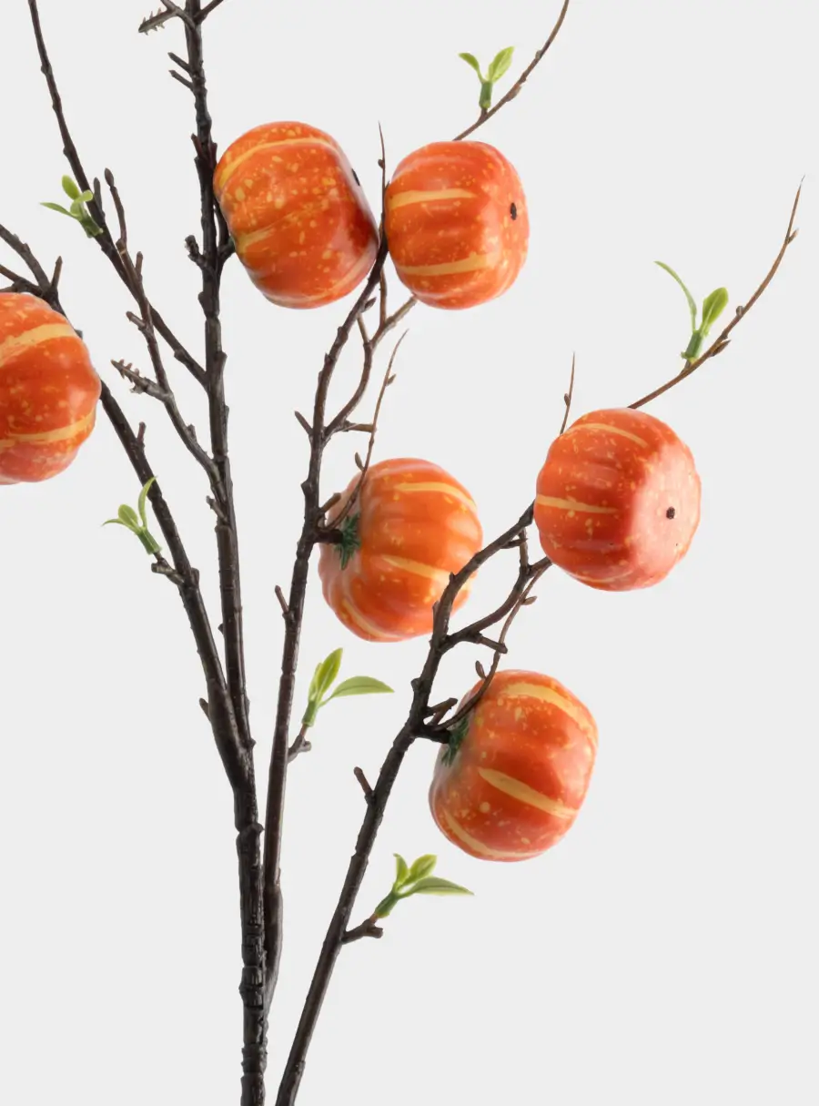 Ветка декоративная, 94 см, полиэстер/пластик, Тыквы, Bright pumpkin ,image-1