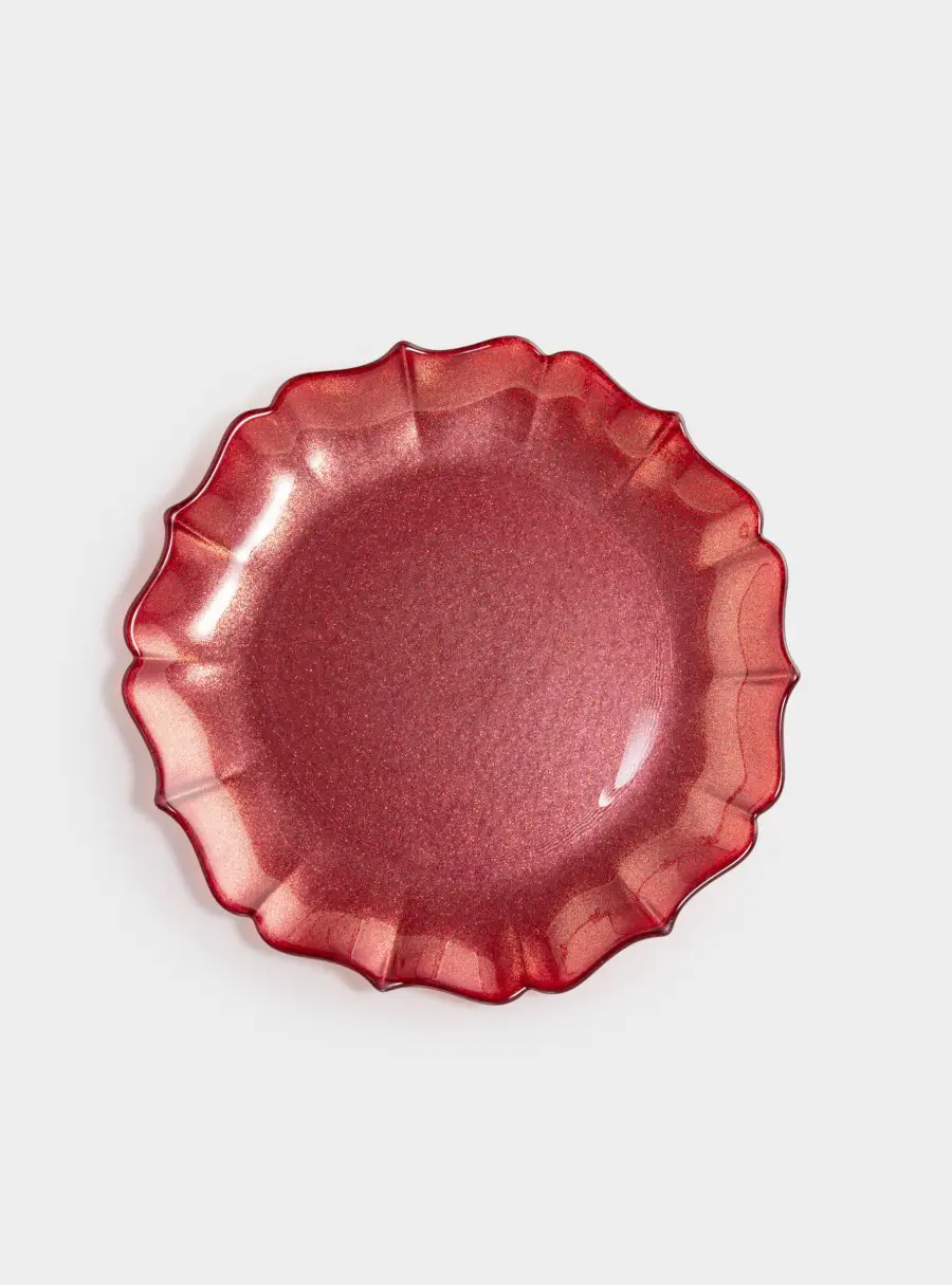 Тарелка закусочная, 21 см, стекло, красная, Seville ,image-0