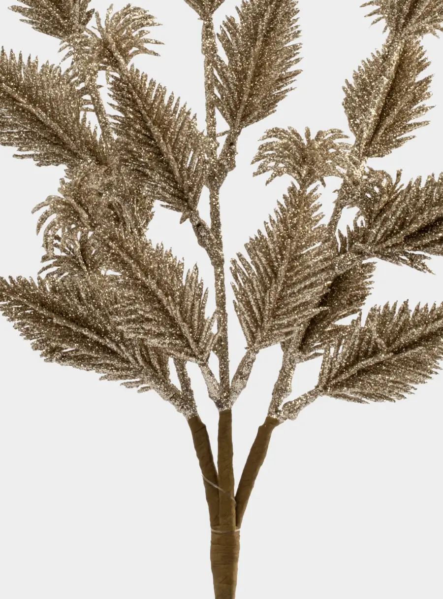 Ветка декоративная, 30 см, пластик/бумага, шампань, Пушистая ветка, Interior gold ,image-1