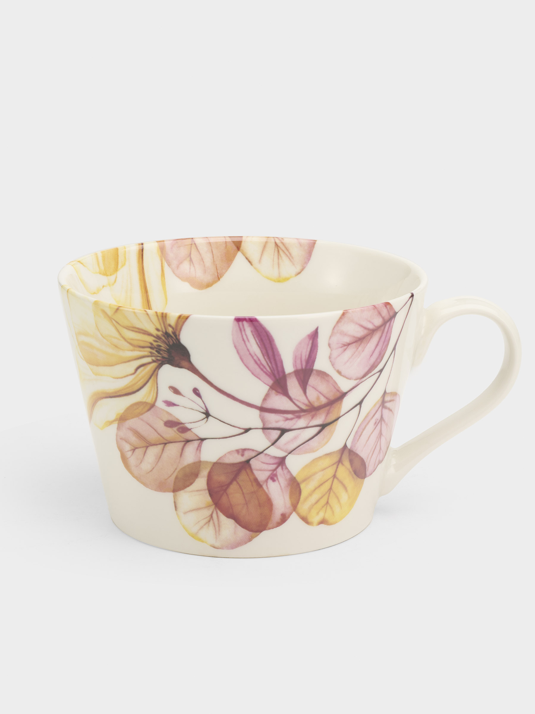 Кружка, 480 мл, фарфор N, белая, Азалия бежевая, Magic flowers, image-0