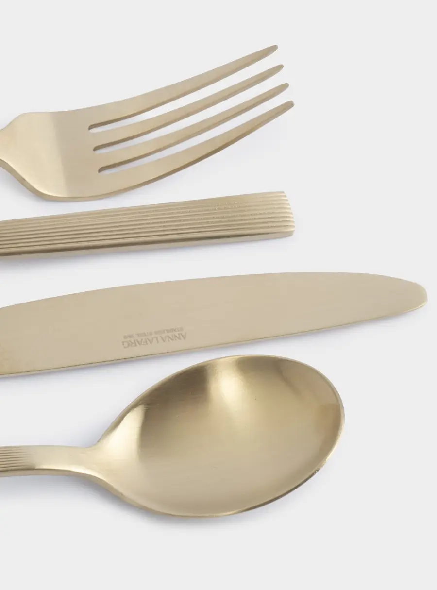 Столовые приборы, 6 персон, 24 предмета, сталь, золотистые, Beijing ,image-2