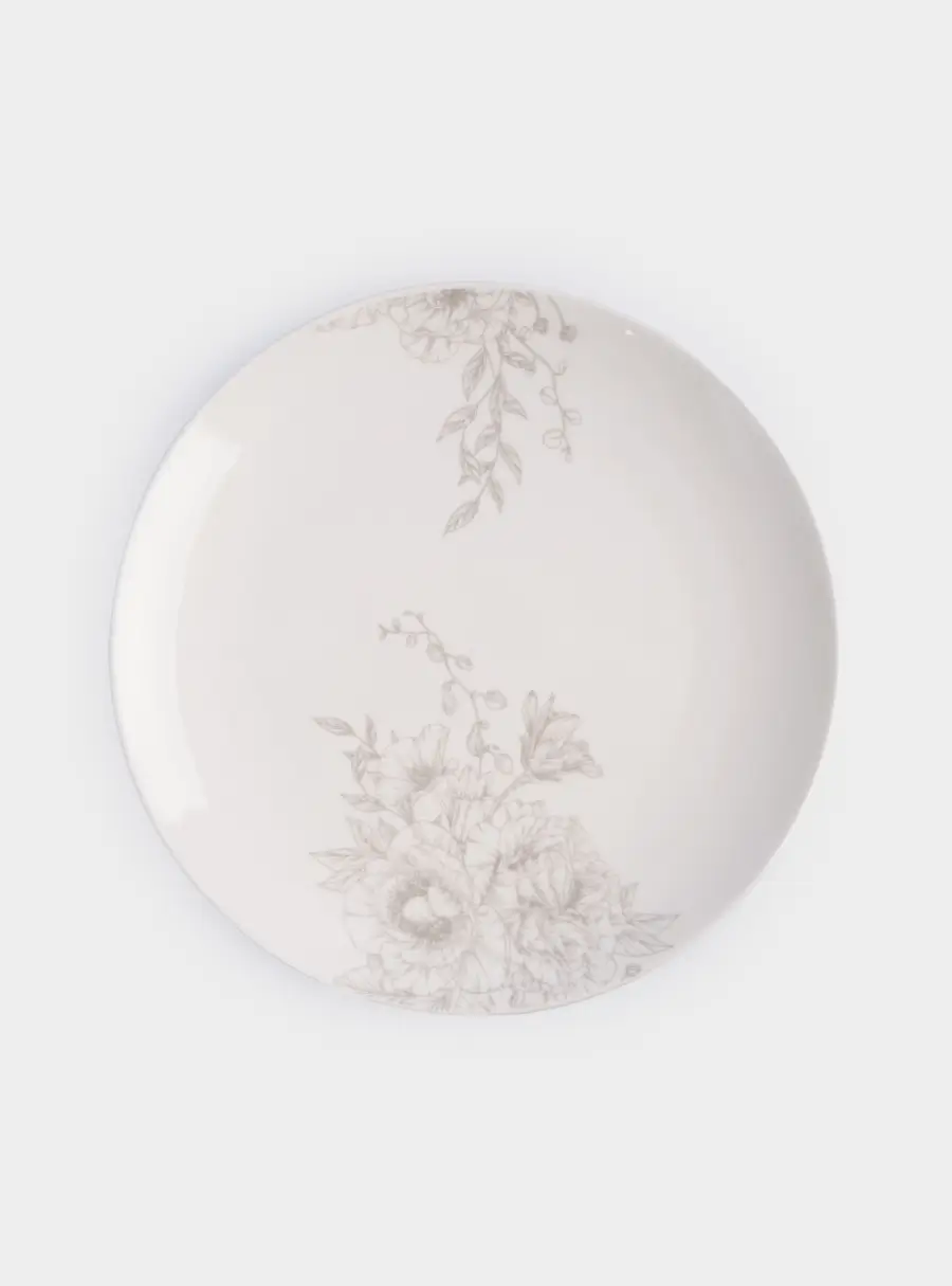 Сервиз обеденный, 6 перс, 18 пр, фарфор P, белый, Бежевые цветы, Lorenzo, image-2