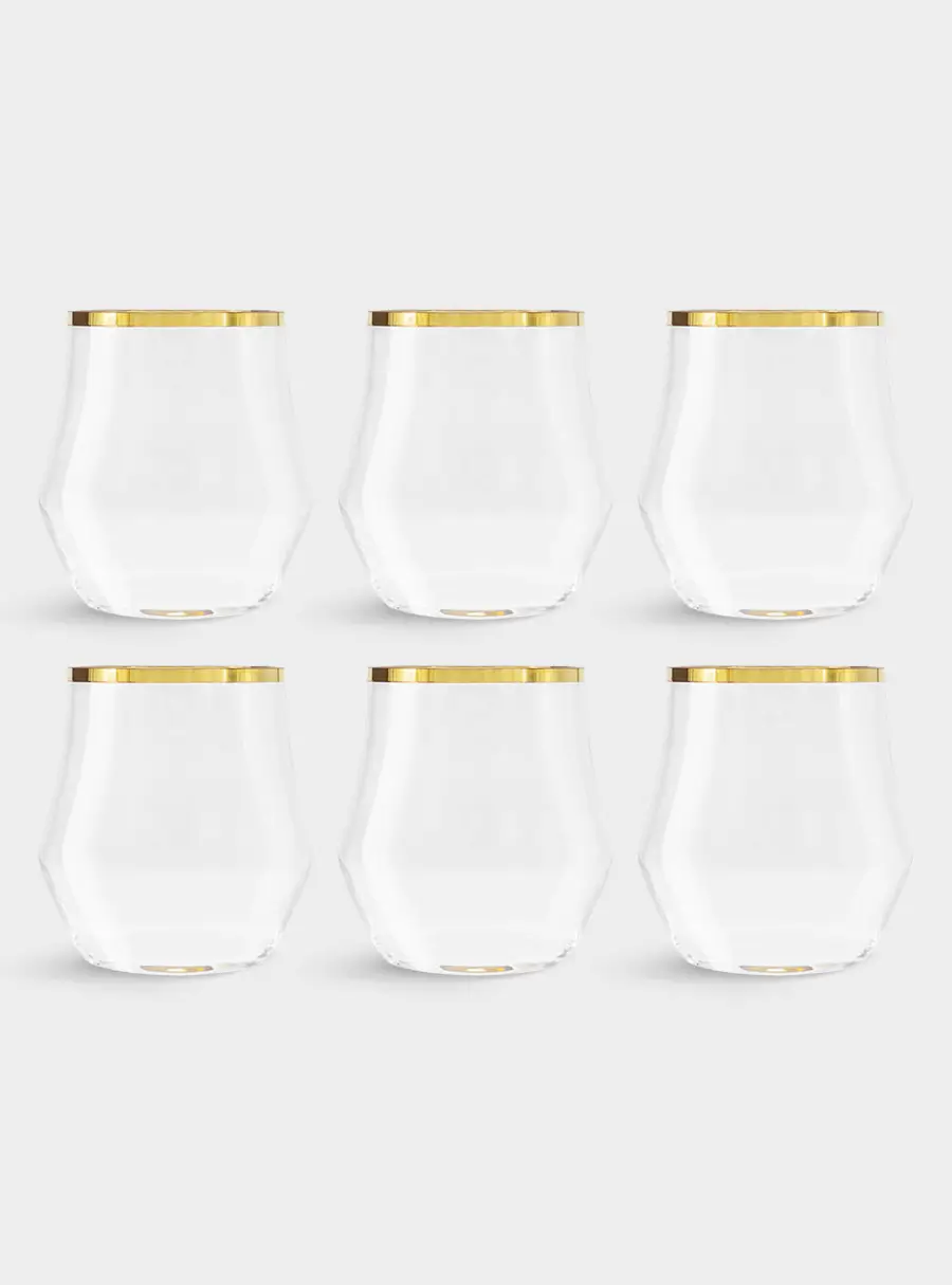 Набор стаканов для виски, 6 пр, 375 мл, Сабина, золото ,image-0