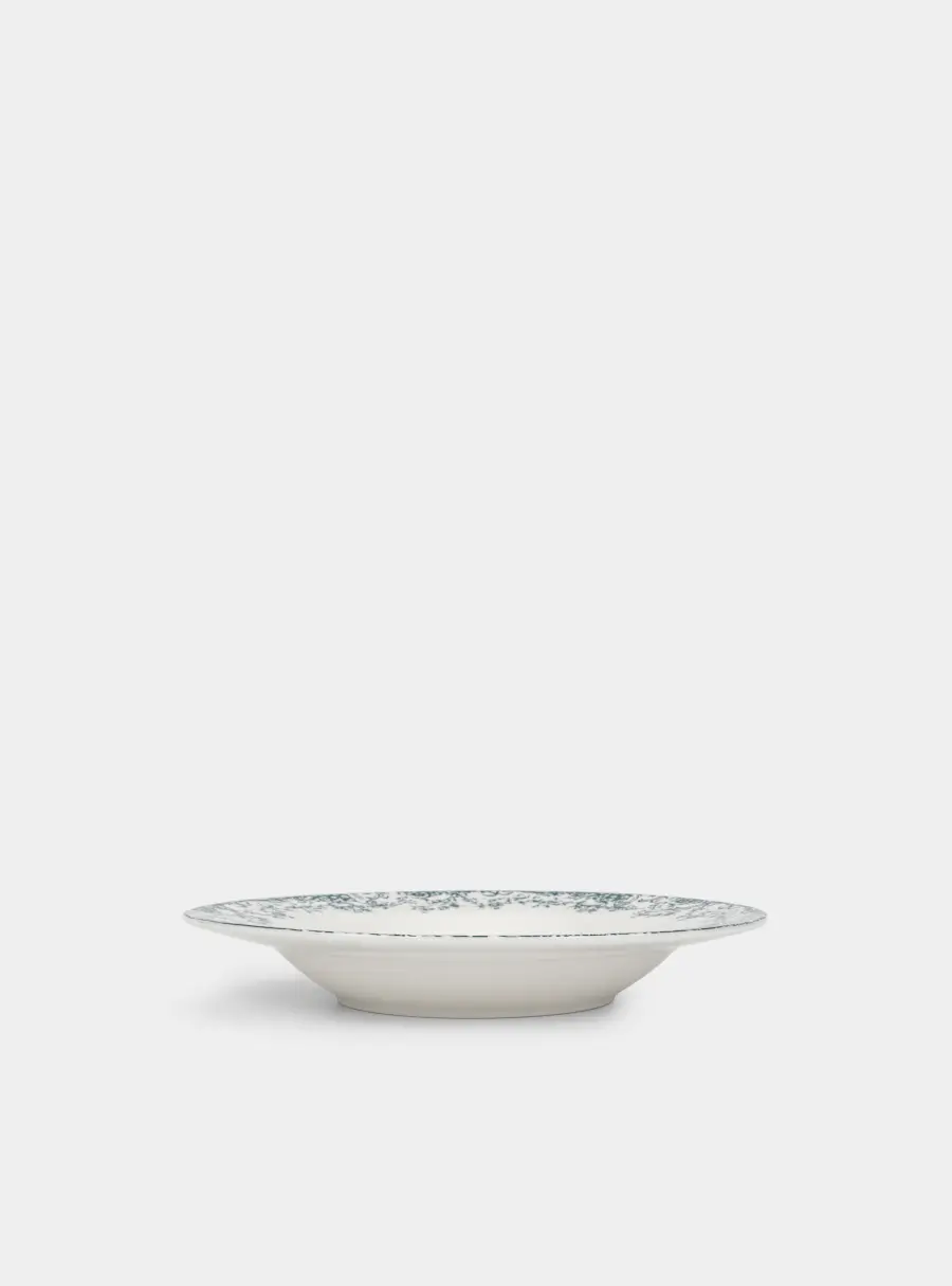 Тарелка суповая, 23х3,5 см, фарфор P, бело-синяя, Rosetta ,image-0