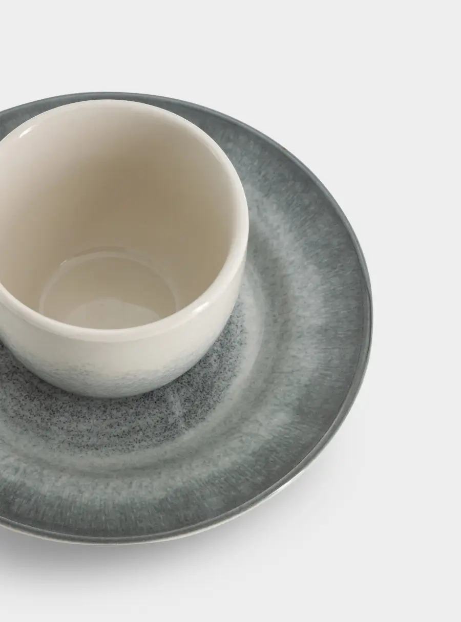 Пара кофейная, 1 перс, 2 пр, 90 мл, керамика, серо-голубая, Vulcano, image-4