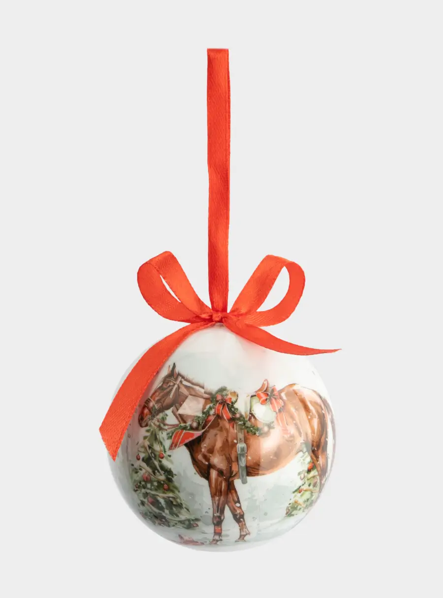 Игрушка елочная, 7 см, пенопласт, шар, Лошадка, Bright horse ,image-1