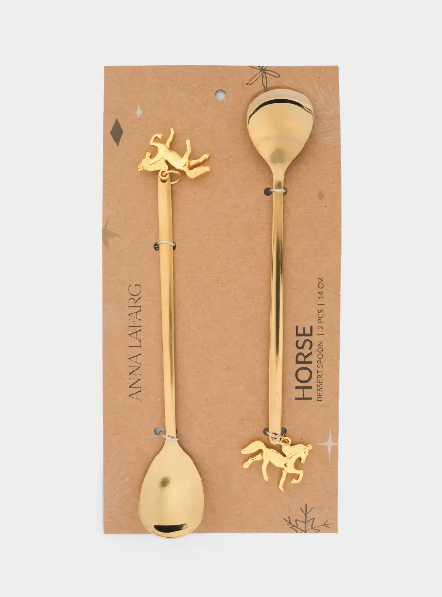 Ложка десертная, 15 см, 2 шт, сталь, шампань, Лошадь, Horse, image-5