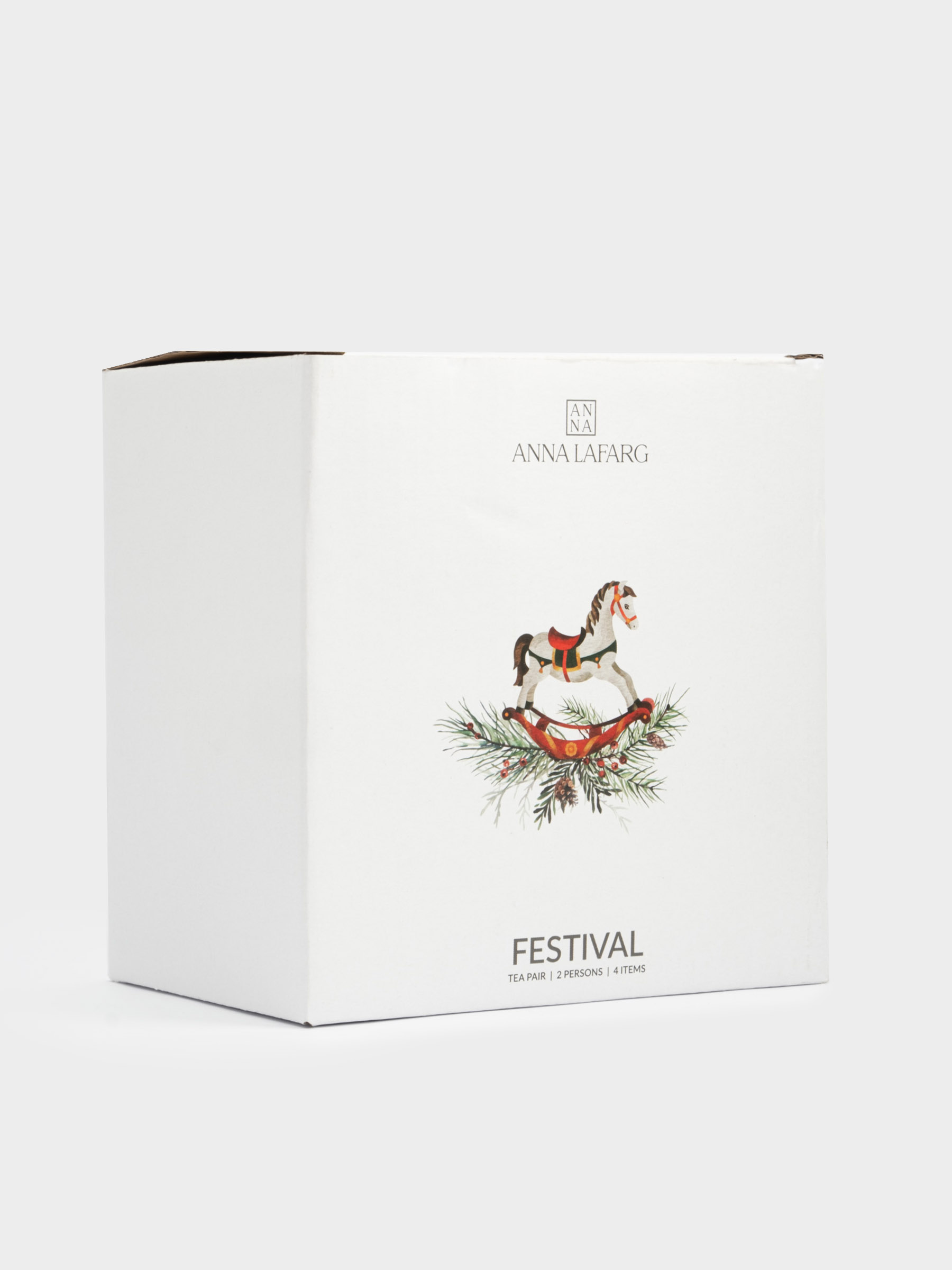 Пара чайная, 220 мл, 2 перс, 4 пр, керамика, красная, Лошадка, Festival, image-6