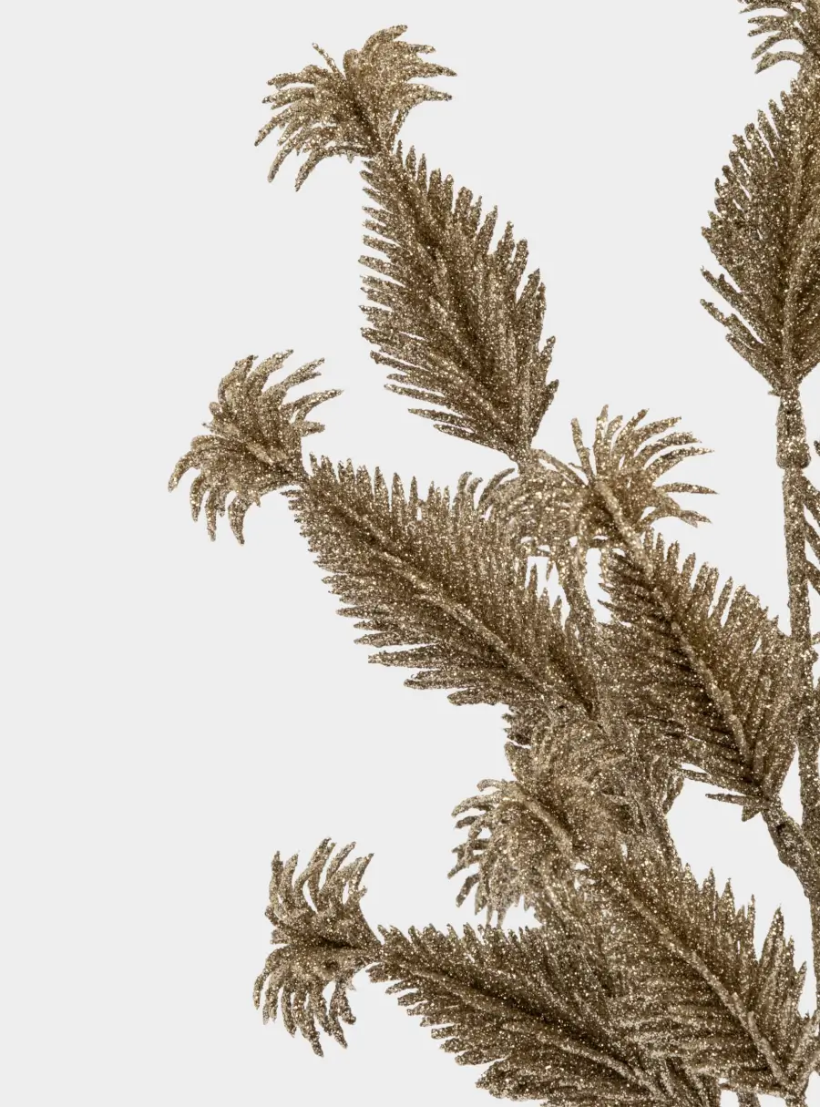 Ветка декоративная, 30 см, пластик/бумага, шампань, Пушистая ветка, Interior gold ,image-2