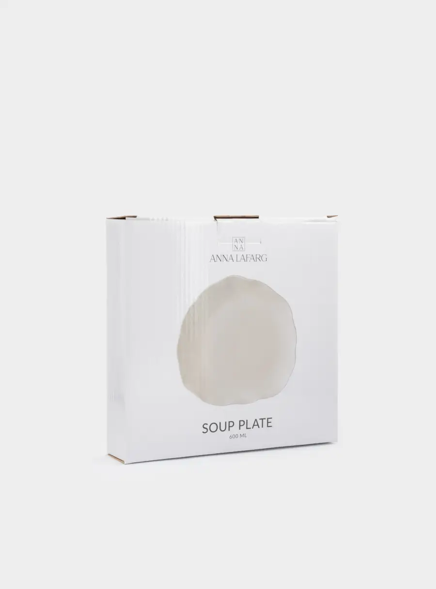 Тарелка суповая, 22х4 см, 600 мл, фарфор P, белая, Волнистый край, White ocean, image-6