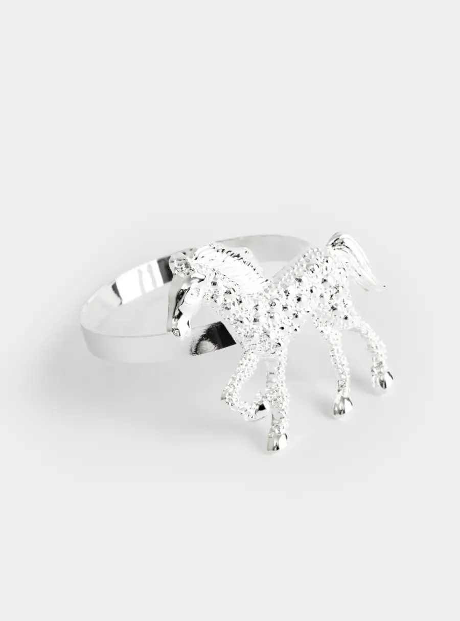 Кольцо для салфеток, 4 см, металл, серебристое, Лошадь, Horse ,image-3