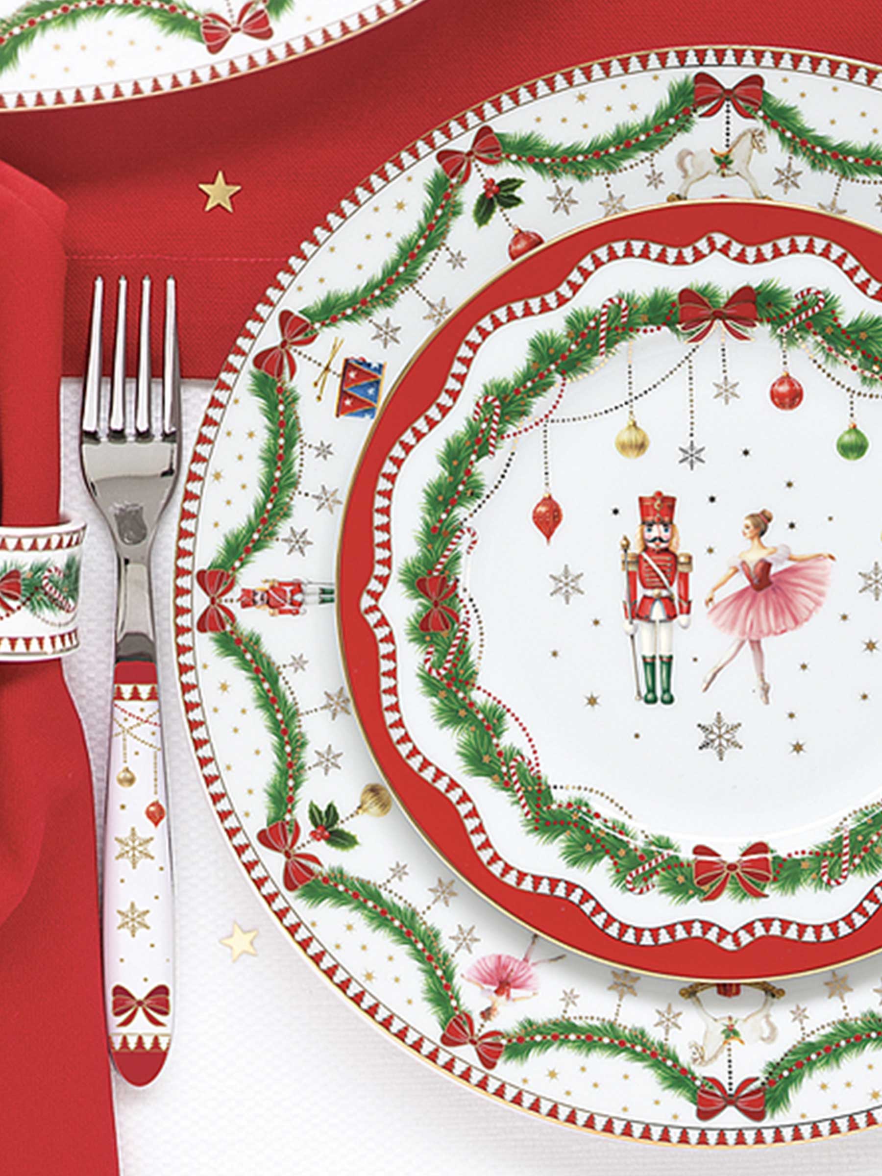 Тарелка закусочная, 19 см, фарфор P, белая, Щелкунчик и фея, Magie de Noel, image-1