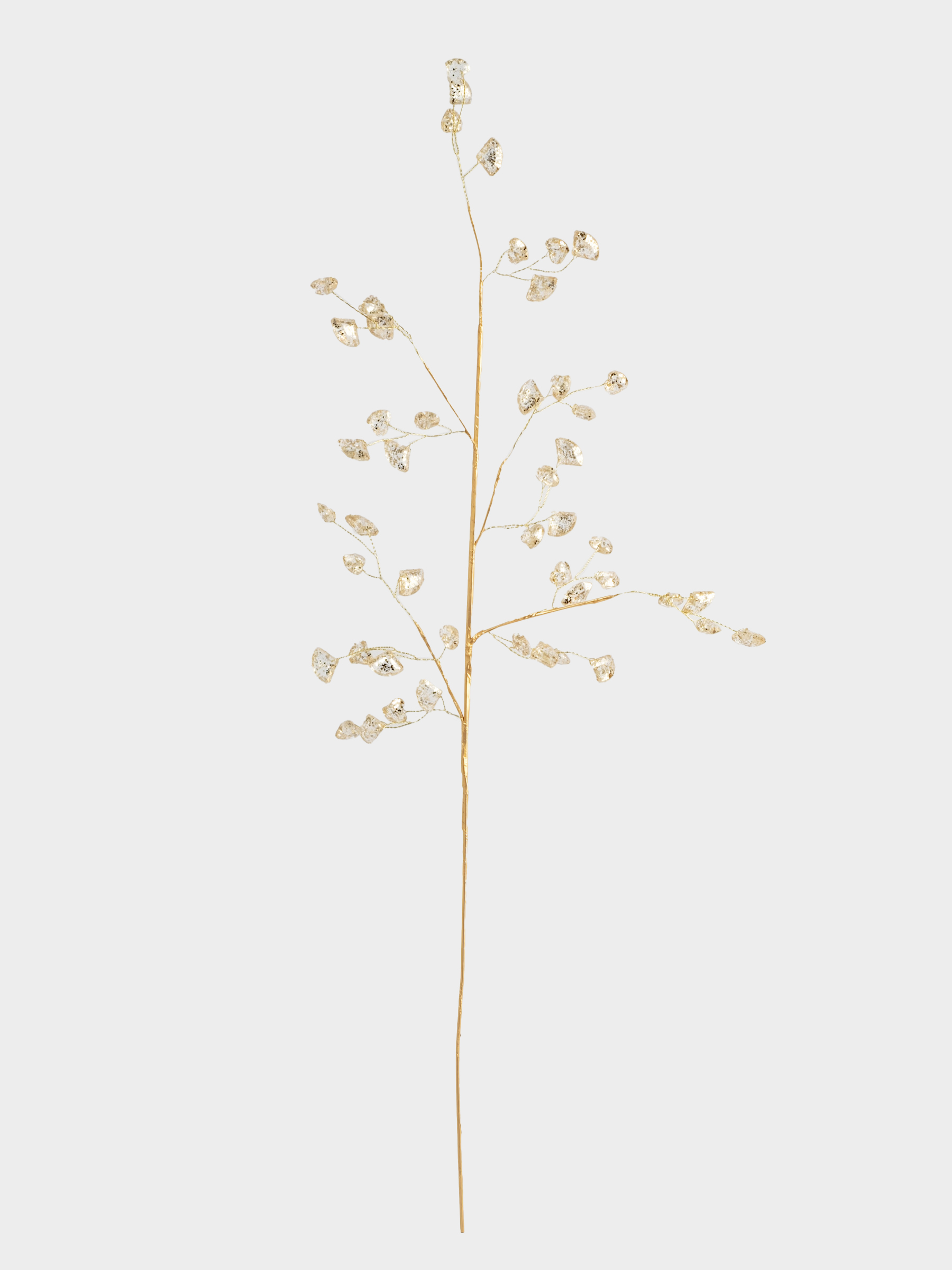 Ветка декоративная, 62 см, пластик/металл, золотистая, Кристаллы, Interior gold, image-0
