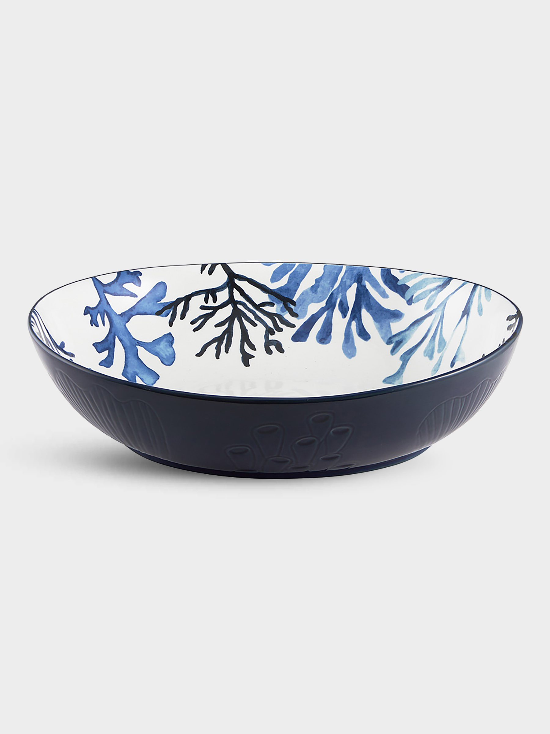 Салатник, 32х26 см, 3 л, керамика К, белый, овальный, Синие кораллы, Blue Coral, image-0