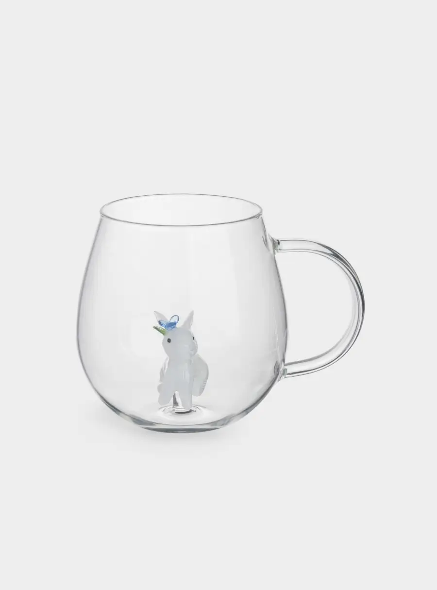 Кружка, 450 мл, стекло Б, Кролик с цветком, Easter ,image-1