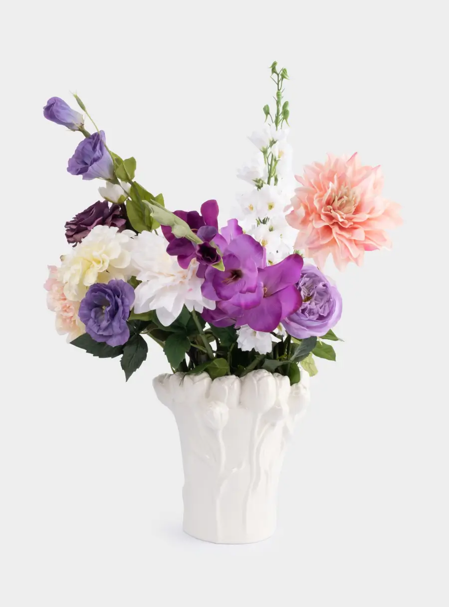 Ваза для цветов, 25 см, керамика, молочная, Тюльпаны, Tulip, image-8