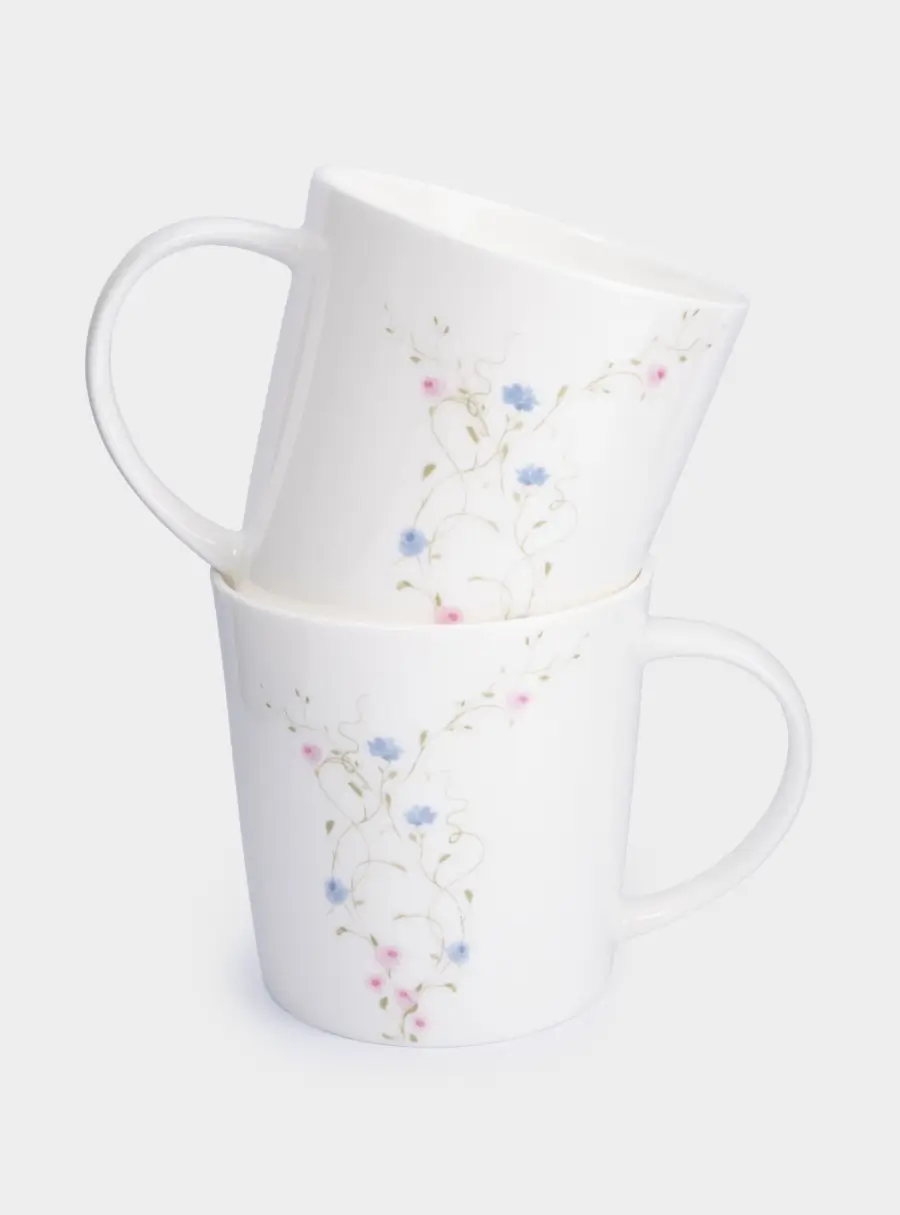 Кружка, 450 мл, 2 шт, фарфор F, белая, Цветы, Gentle garden ,image-3