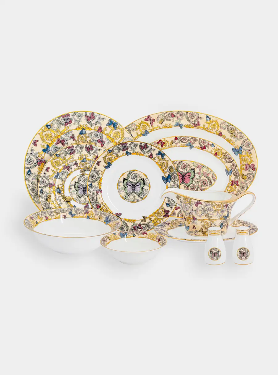 Сервиз обеденный, 6 перс, 27 пр, Бабочки ,image-0