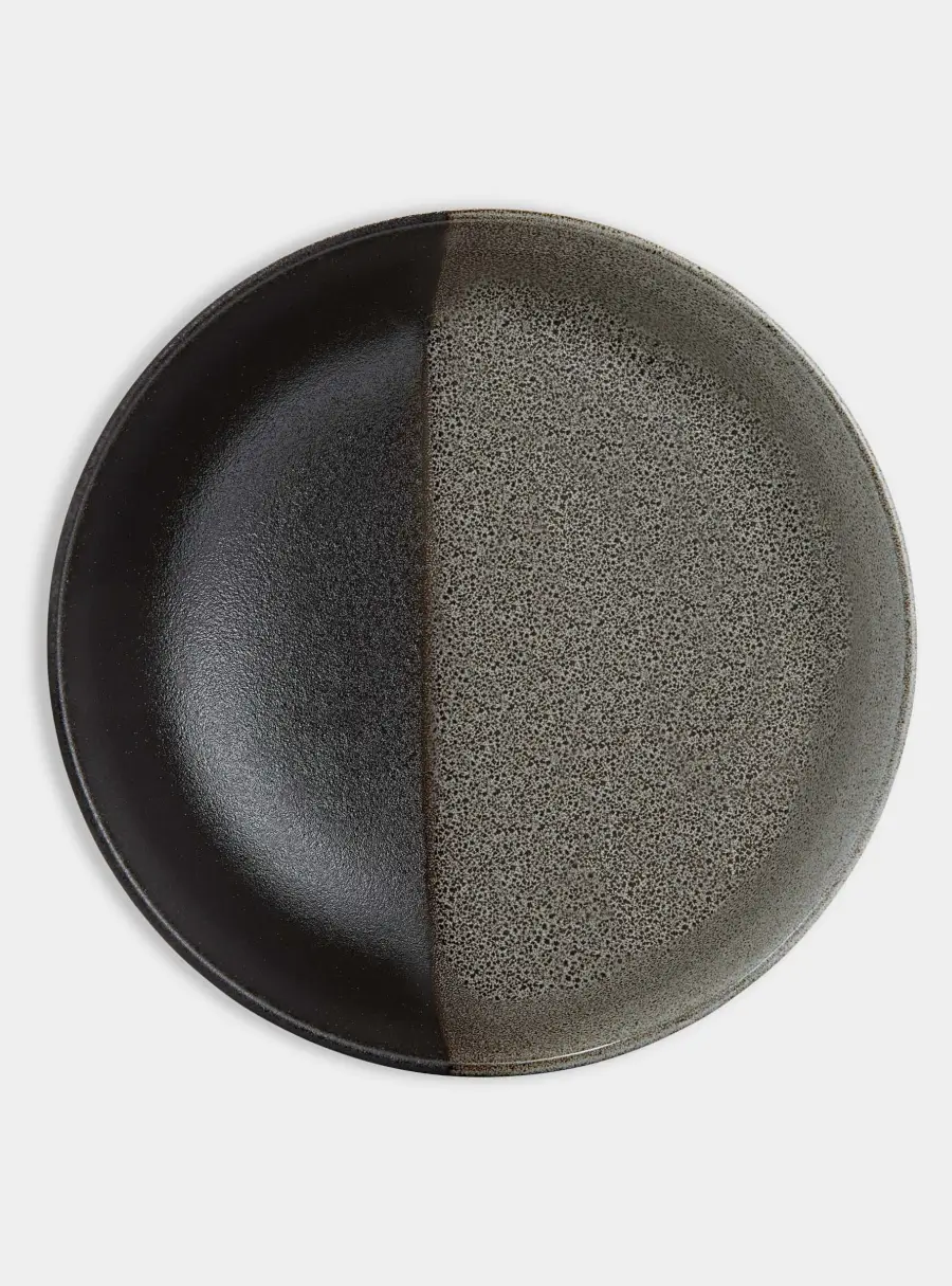 Салатник, 19х7 см, 1 л, фарфор P, черно-серый, в крапинку, Umi ,image-1