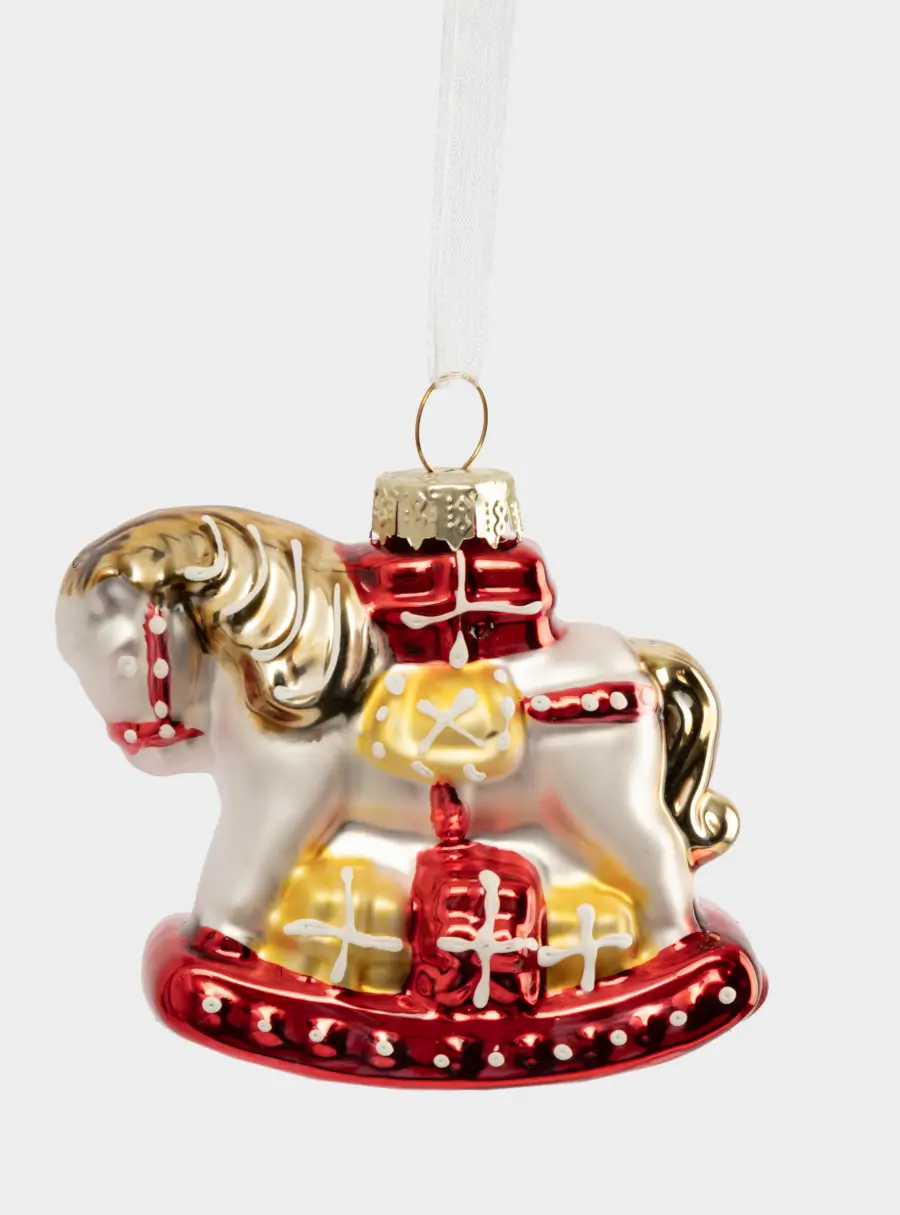 Набор елочных игрушек, 7 см, 2 шт, стекло, Елка/Лошадка, New year ,image-2