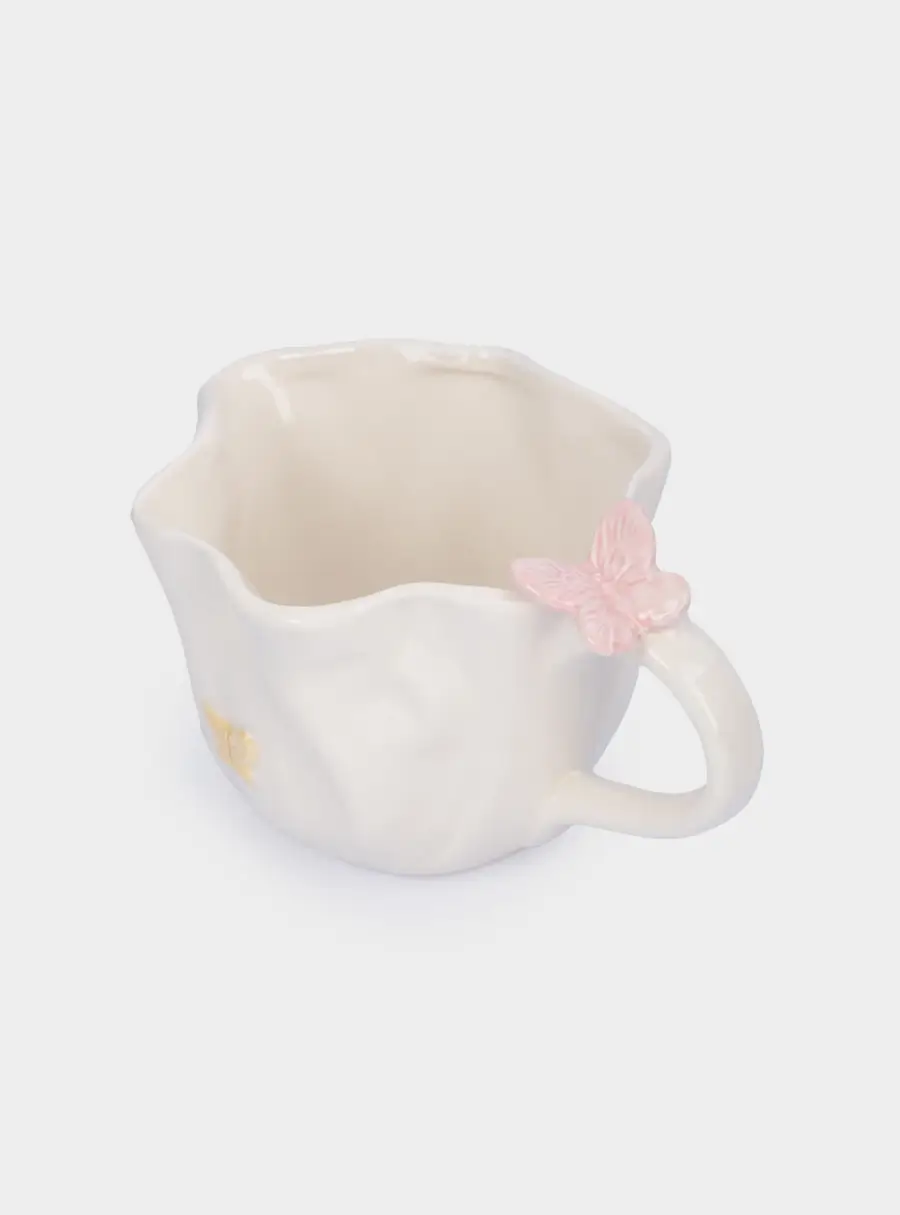 Кружка, 440 мл, керамика, молочная, Бабочки, Butterfly ,image-3