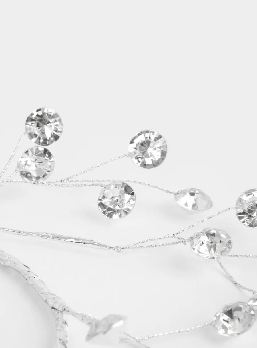 Венок декоративный, 10х20 см, для чайной свечи, акрил/металл, серебристый, Кристаллы, Event ,image-3