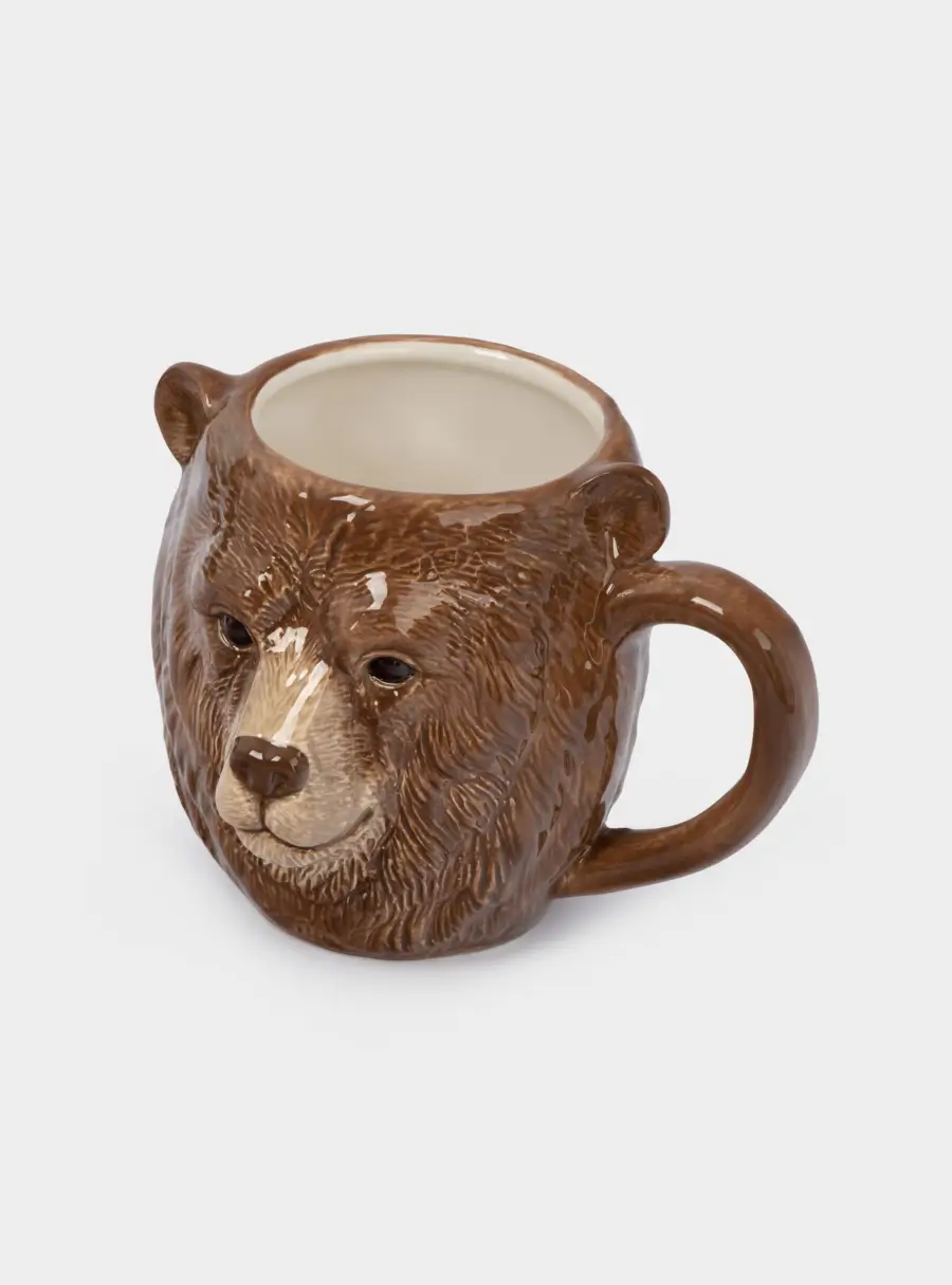 Кружка, 540 мл, керамика, коричневая, Медведь, Manly ,image-1