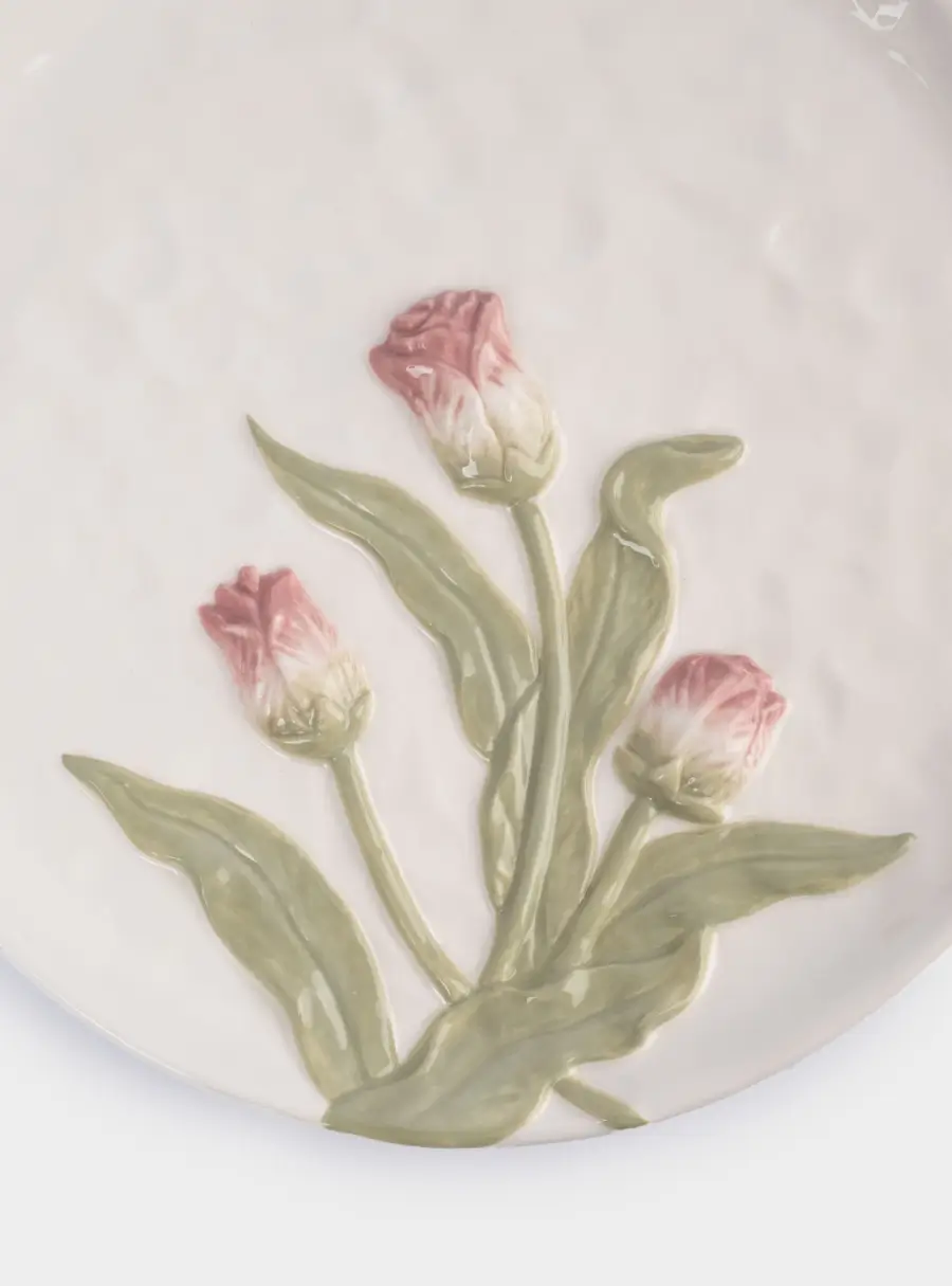 Блюдо, 24 см, керамика, молочное, Тюльпаны, Tulip ,image-3