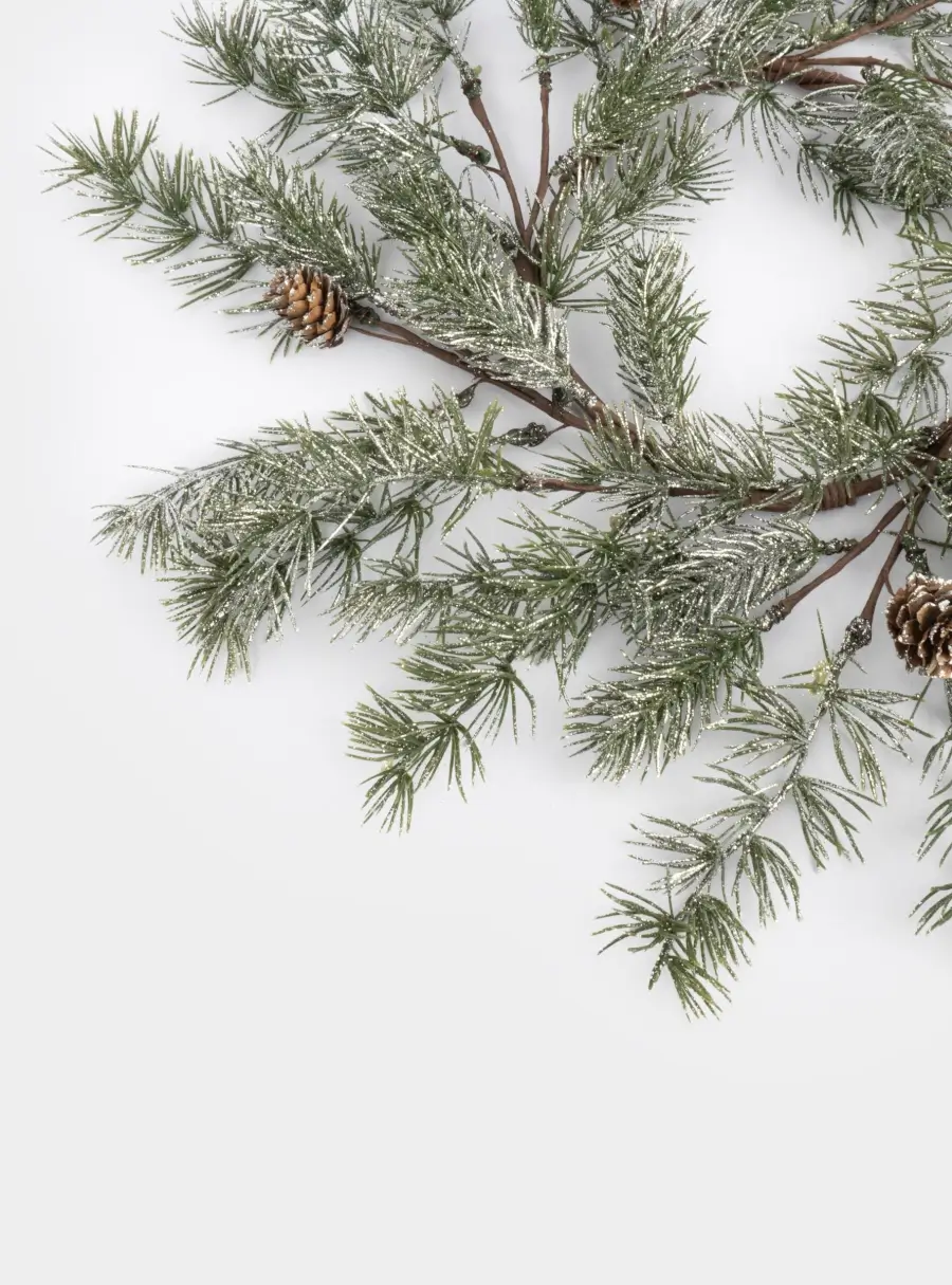Венок декоративный, 16/48 см, пластик/шишки, Еловая ветка, Interior Conifer ,image-1