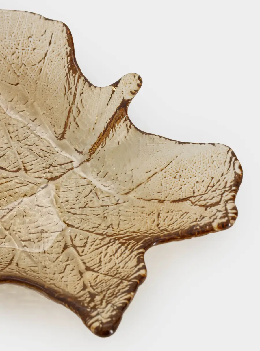 Блюдо, 22х23 см, стекло, янтарное, Кленовый лист, Autumn forest, image-5