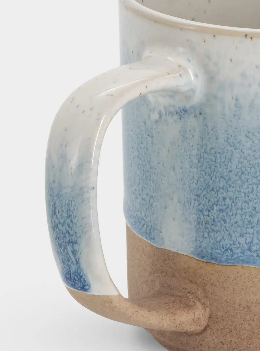 Кружка, 370 мл, керамика, бежево-голубая, в крапинку, Azurro ,image-2