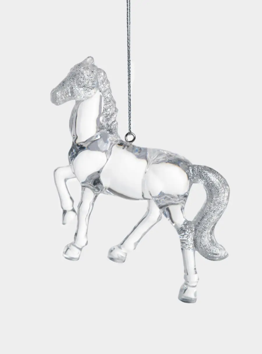 Игрушка елочная, 9 см, акрил, серебристая, Лошадь, Horse ,image-0