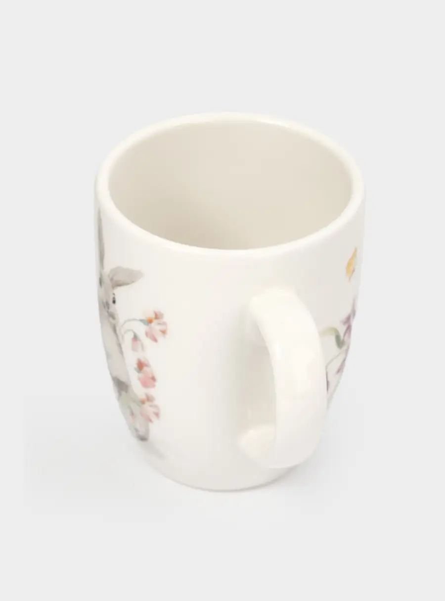 Кружка, 330 мл, керамика, белая, Кролик с цветами, Flower Rabbit, image-5