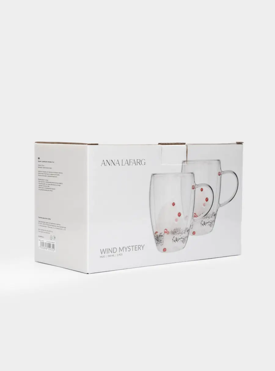 Кружка, 350 мл, 2 шт, стекло Б, с ягодами и еловыми ветками внутри, Wind-mystery, image-5