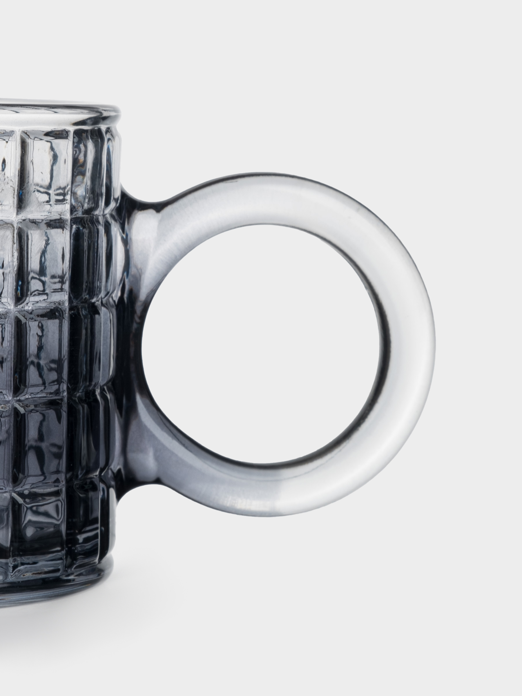 Кружка, 300 мл, стекло Р, серая, Квадраты, image-3