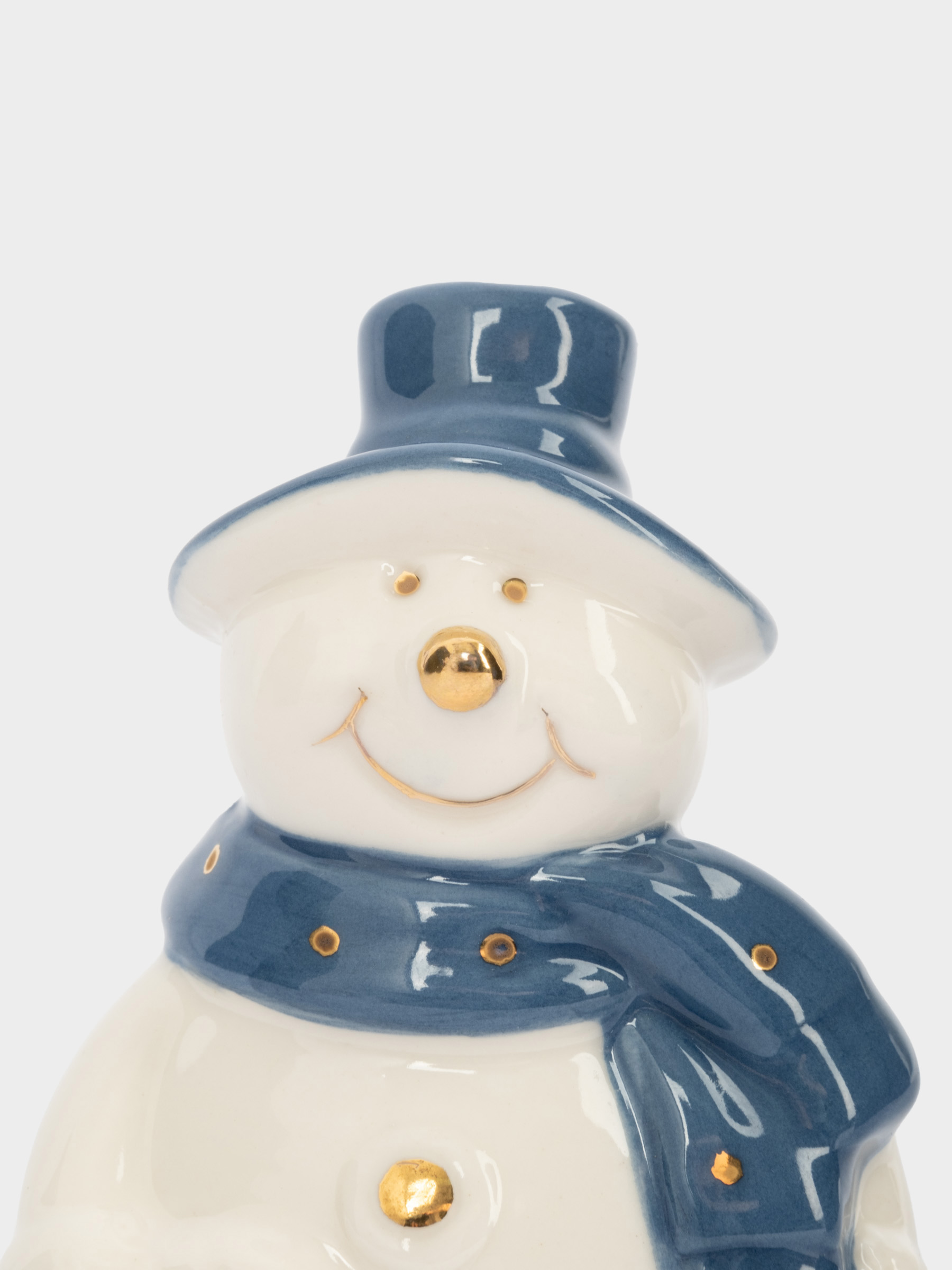 Емкость для соли или перца, 8 см, фарфор P, бело-голубая, Снеговик, Snowfall, image-4