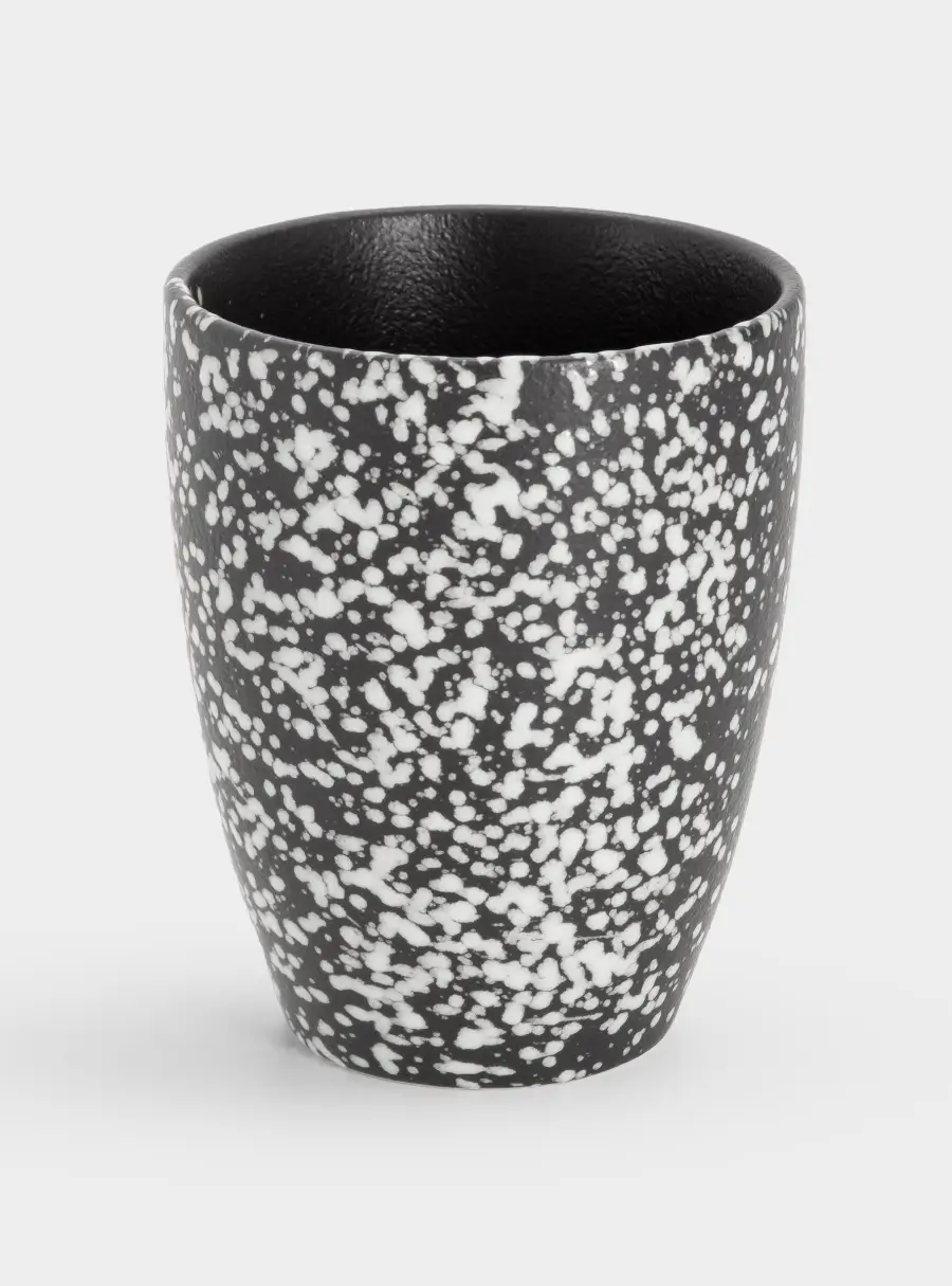 Кружка, 400 мл, фарфор P, черная, в белую крапинку, Caviar Galaxy, image-4