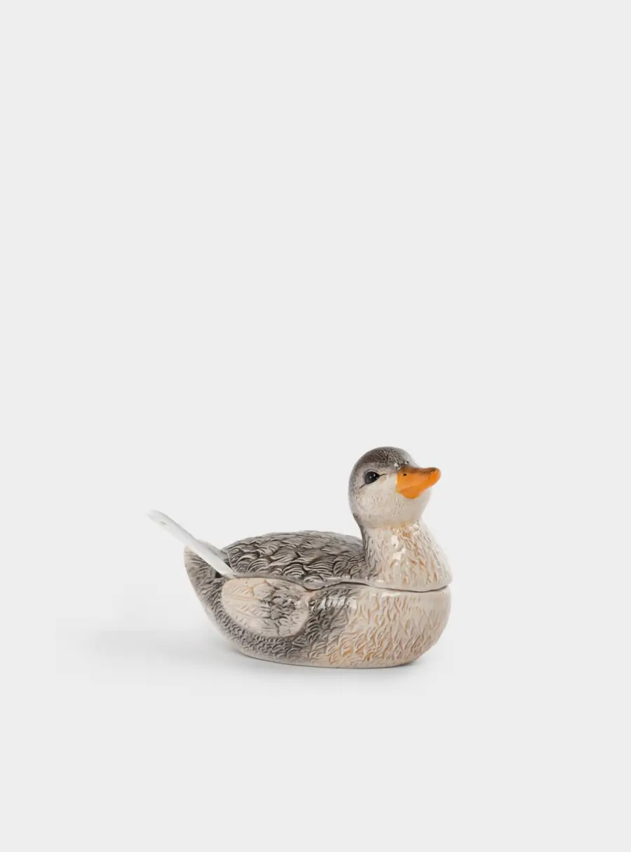 Сахарница, 11 см, 220 мл, с ложкой, керамика D, Утка, Duck ,image-0