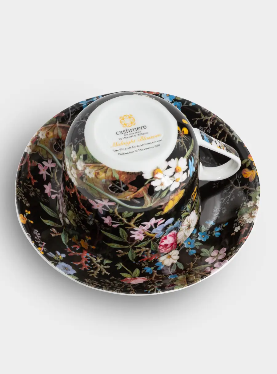 Чашка с блюдцем, 480 мл, Полночные цветы, image-2