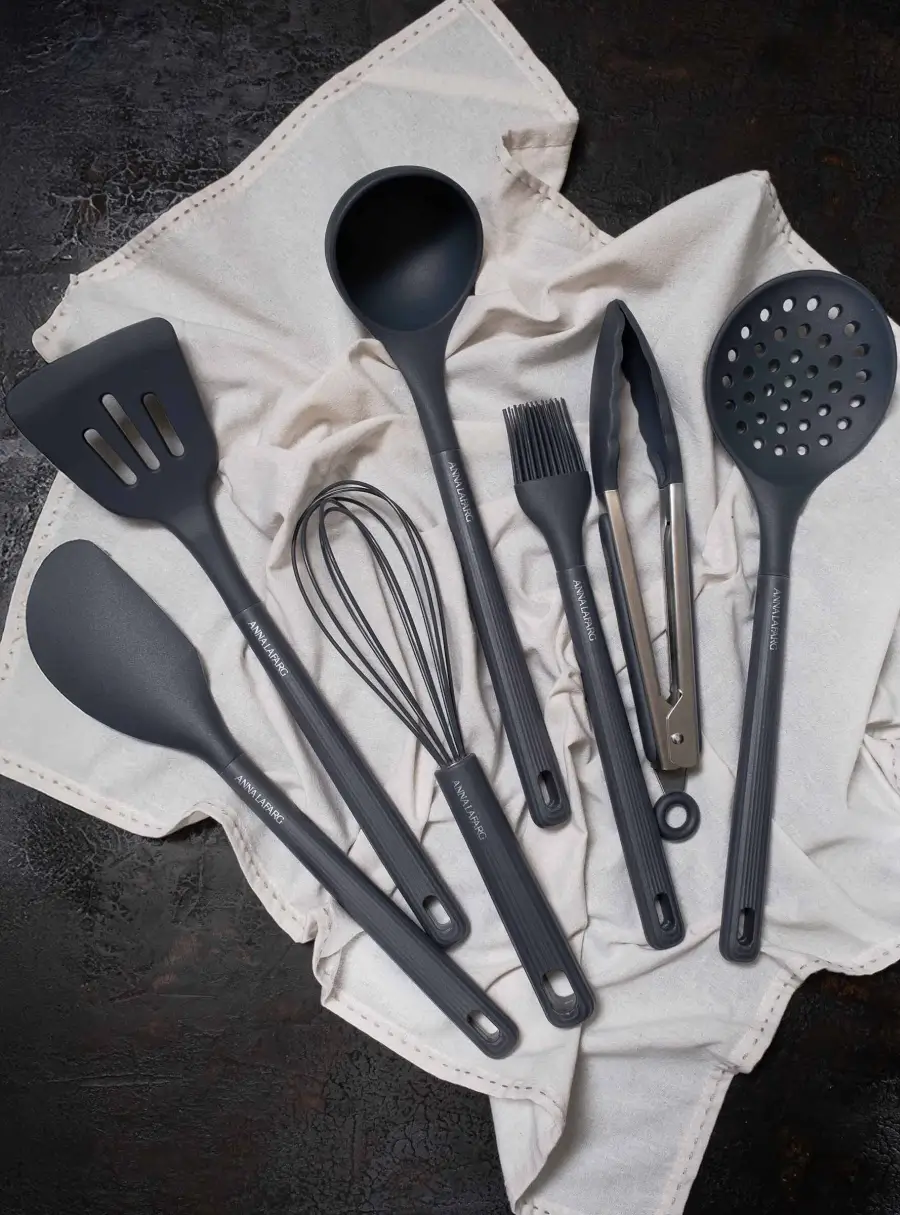 Набор кухонных принадлежностей, 7 пр, в подставке, силикон/пластик, графитовый, Streak, image-7