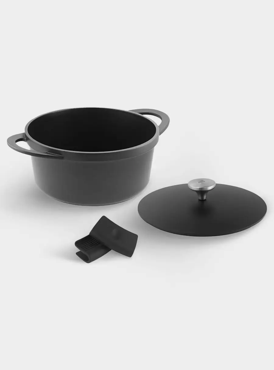 Кастрюля, 24 см, 4.2 л, с крышкой, с покрытием, алюминий, чёрная, Agile, image-3