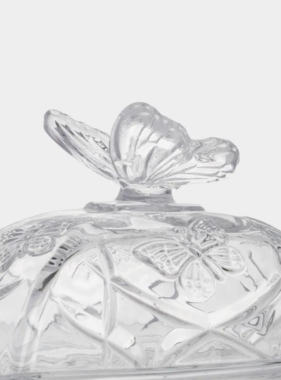 Масленка, 17х12 см, стекло, прямоугольная, Бабочка, Butterfly ,image-3