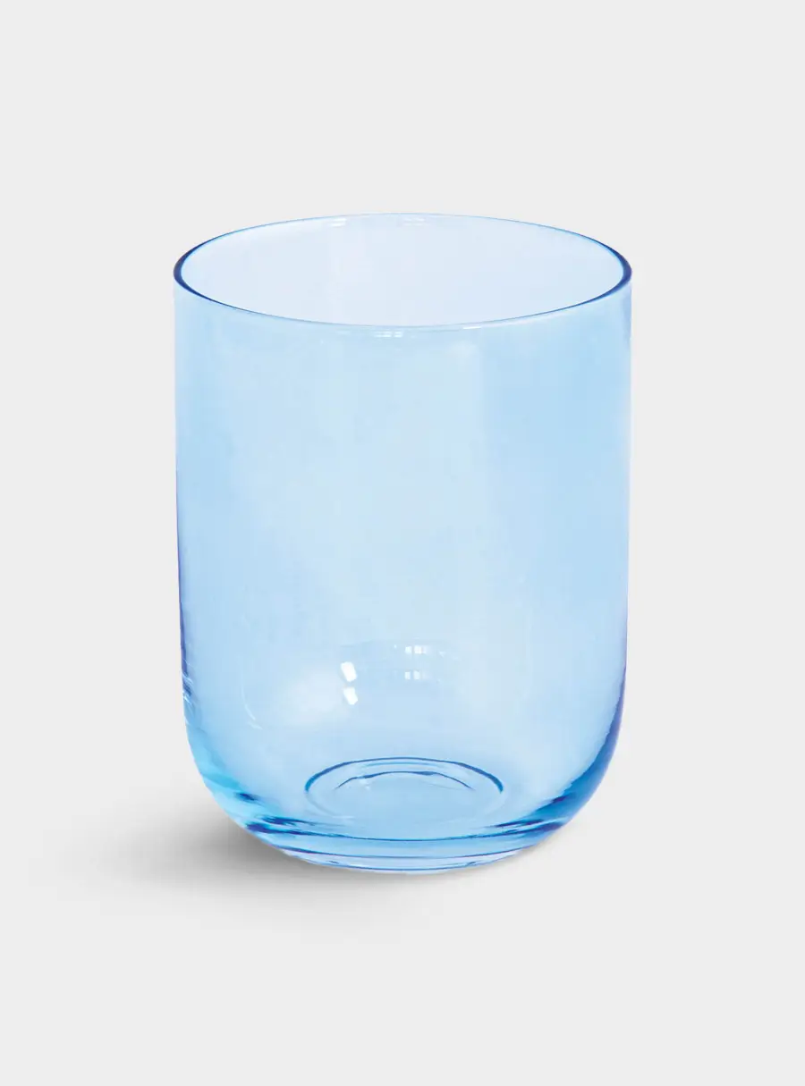 Набор стаканов для воды, 2 пр, 390 мл, стекло, голубые, Rainbow, image-1