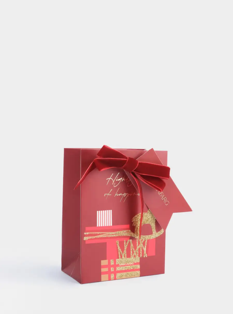 Пакет подарочный, 12х16 см, бумага, красный, Подарки, Bright horse