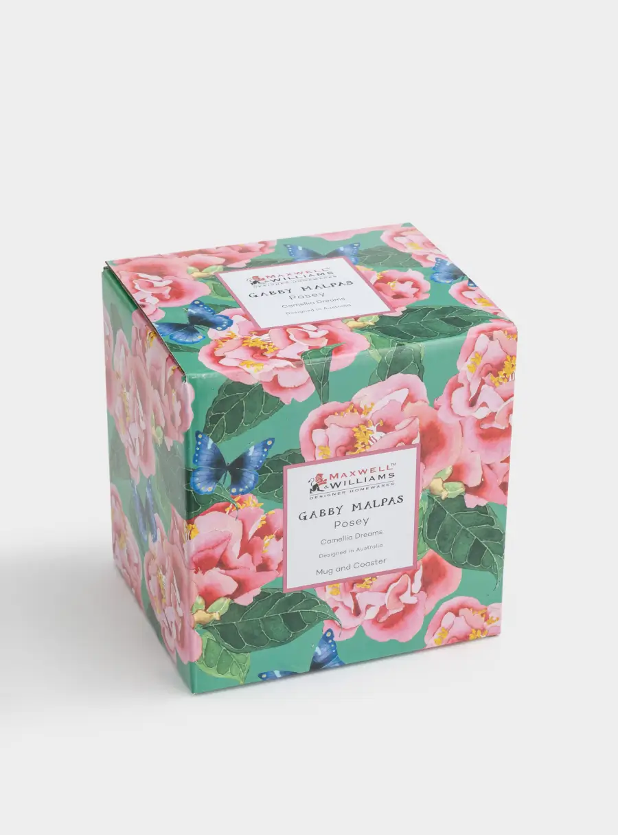 Кружка, 400 мл, с подставкой, Камелии, image-8