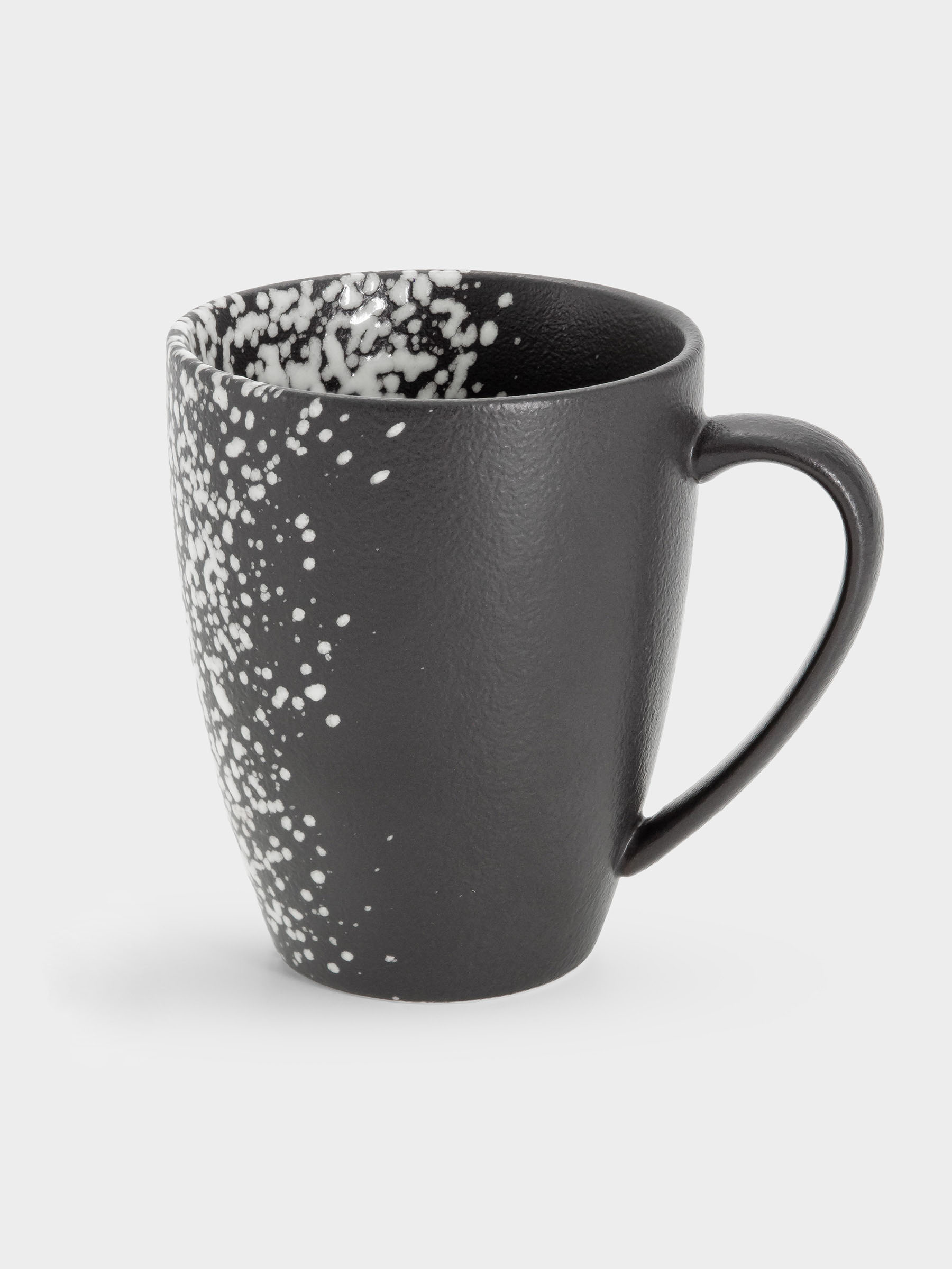Кружка, 400 мл, фарфор P, черная, в белую крапинку, Caviar Galaxy, image-0